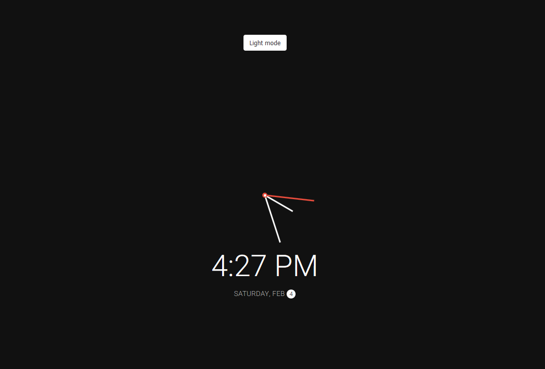 Dark theme clock
